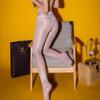 Дышащие женские чулки глянцевые с высокой талией открытые сексуальные