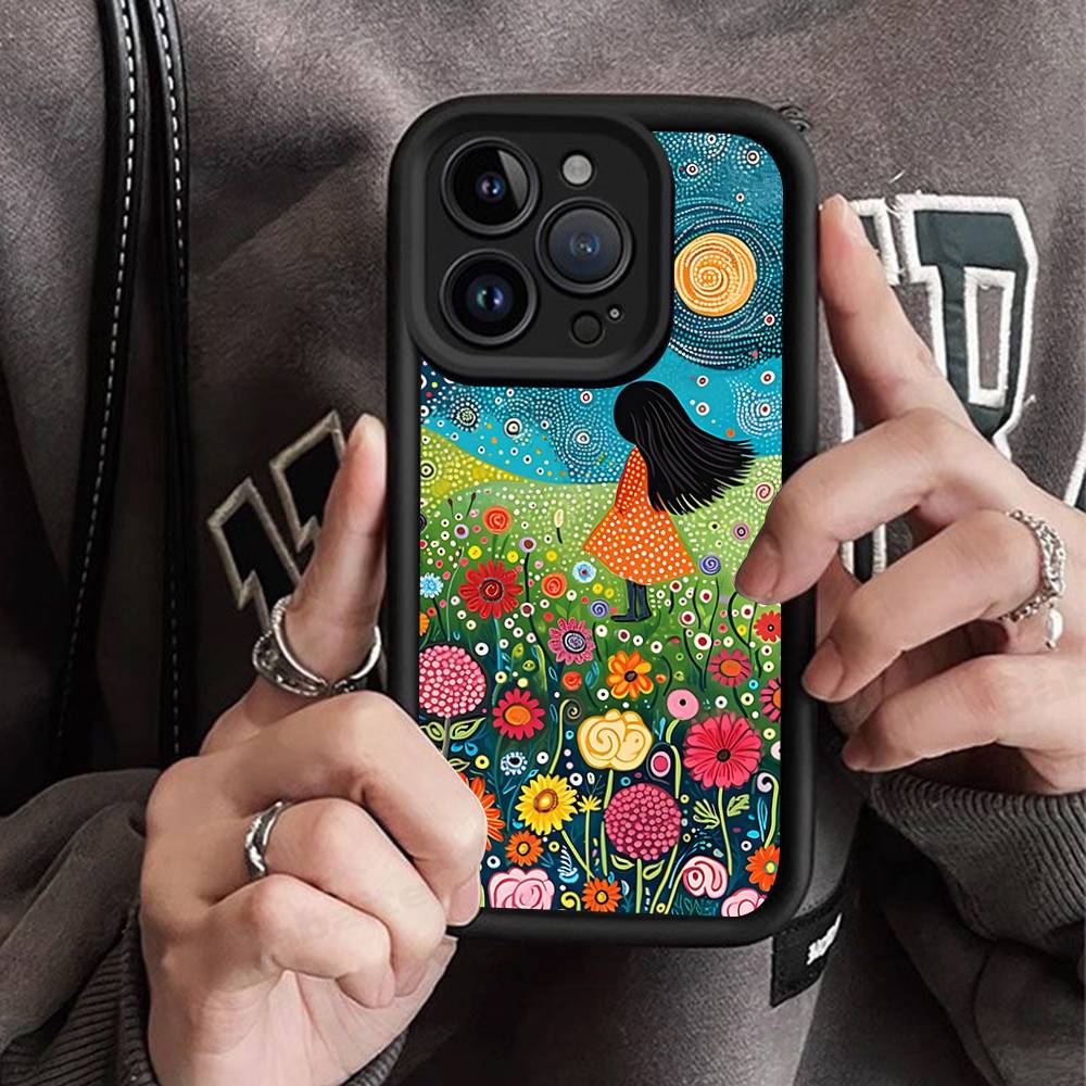 Японский Y-Yayoi K-Kusama Арт TPU Чехол для телефона Для iphone 17 16 15 14 13 12 11 Pro Max Plus Чехол