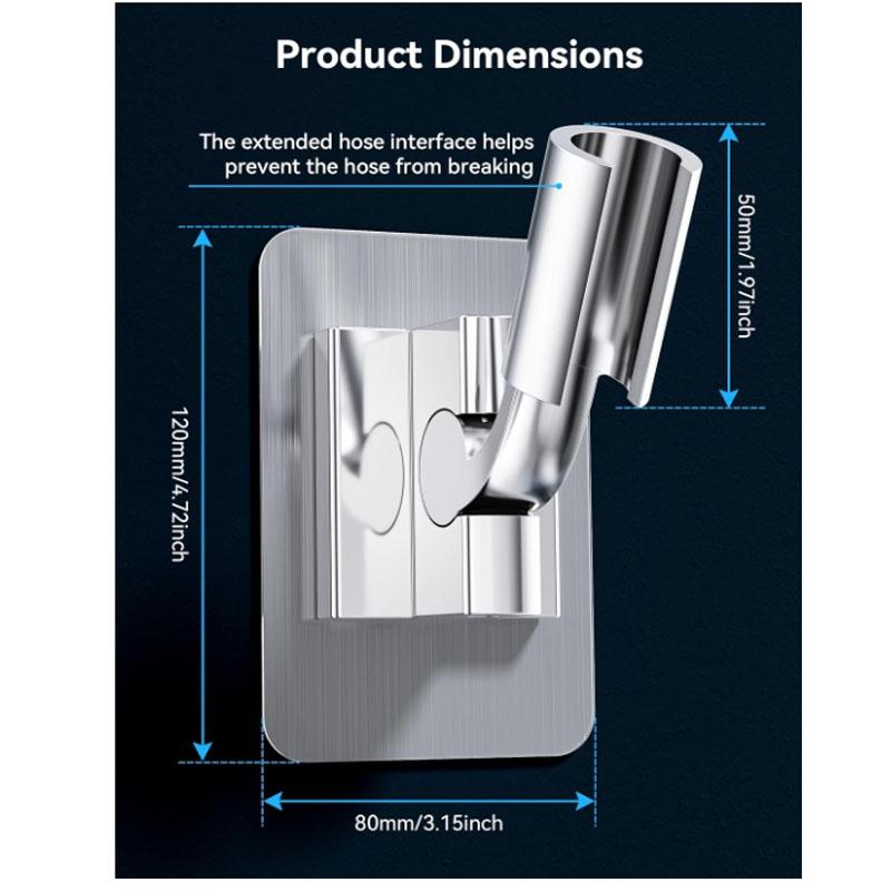Universal Shower Head Holder Bracket Self-Adhesive Wall Mount Adjustable Stand