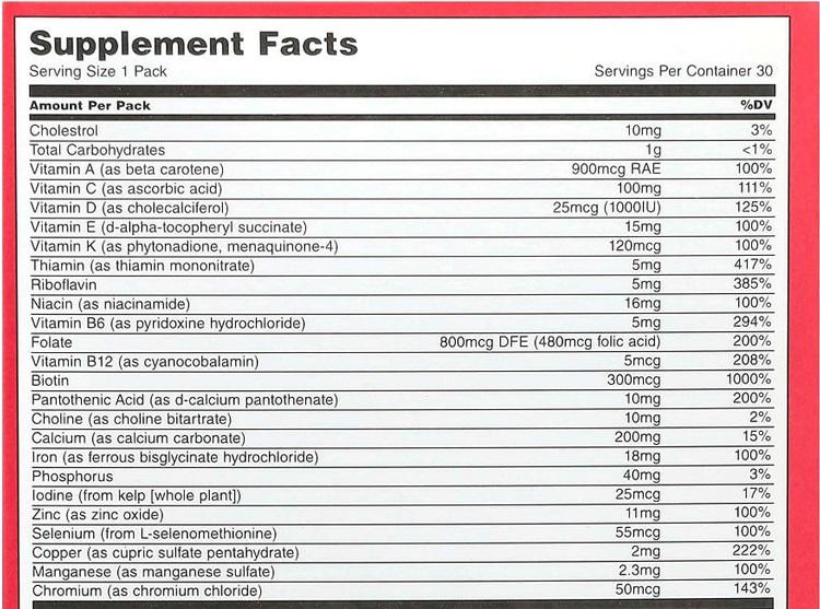 UNIVERSAL NUTRITION Women's Total Health - 30 Paks