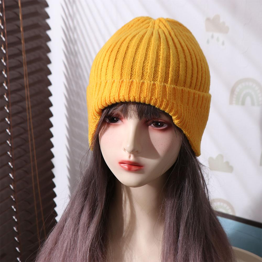 Thick Knitted Earmuff Hat Solid Color Warm Beanie Hat Trendy Winter Earmuff Cap Unisex