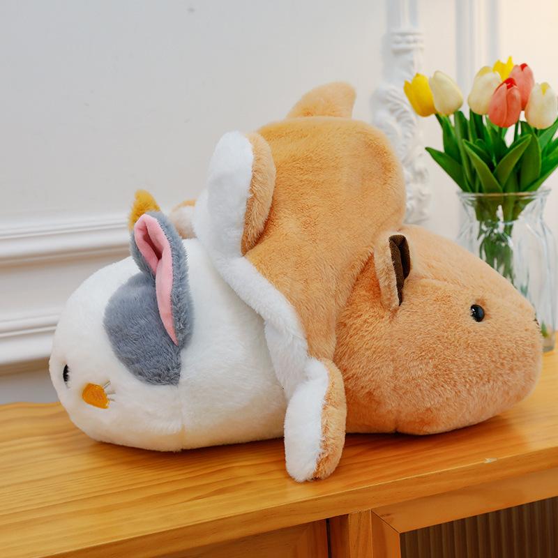 Плюшевая игрушка Капибара Переворачивающаяся Кошка Кукла-Капибара Подушка Трансформируется в Куклу-Кошку Капибару Кукла Подарок