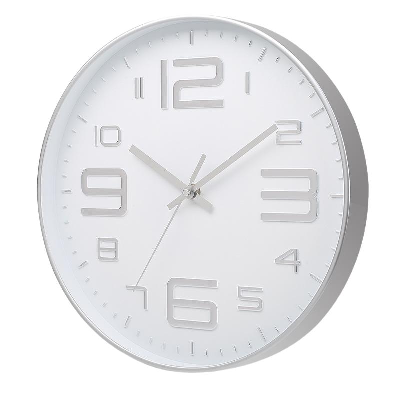 8 дюймов Бесшумные настенные часы круглые трехмерные цифровые современные настенные часы не тикающие настенные часы для спальни гостиной