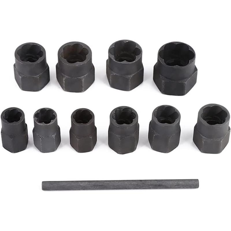 11 шт., набор экстракторов для ударных болтов, набор для снятия гаек, инструменты для извлечения головок