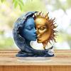 Blue Moon Golden Sun Tabletop Ornament Table Centerpiece Home Decor Creative Collectible 2D Flat for