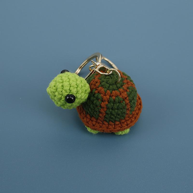 Funny Novelty Little Turtle Doll Crochet Keychain Pendant Creative Car Keyrings Exquisite Backpack Decoration Accessories Gifts