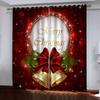 2 красные полузатемняющие шторы с принтом Санты, зимние снежинки, праздничный полиэстер, подходящие для гостиной, кухни, спальни