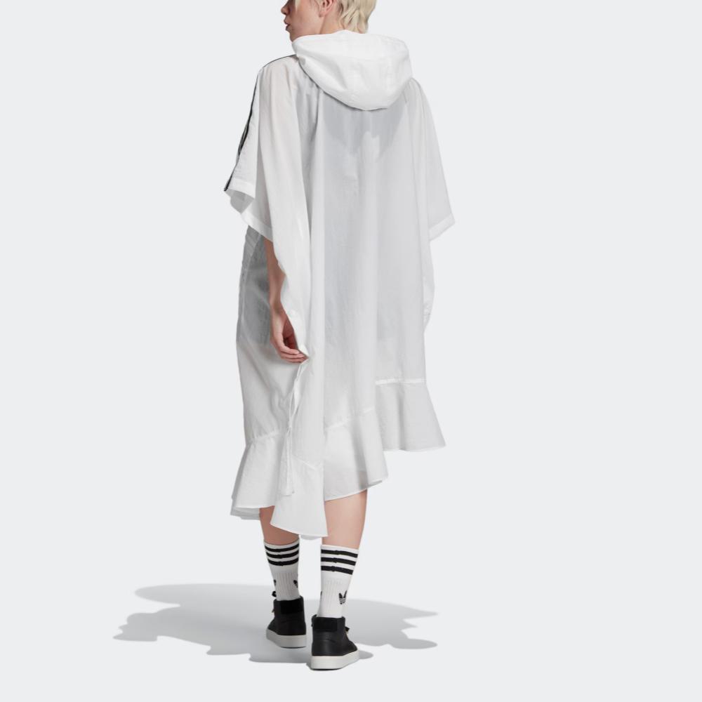 Adidas Originals J Koo Hooded Striped Long Cape Women Outerwear White FT9871