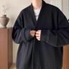 Тяжелый вафельный свитер свободного кроя с V-образным вырезом, мужской костюм для весны и осени, стильный, высококачественный мужской свитер