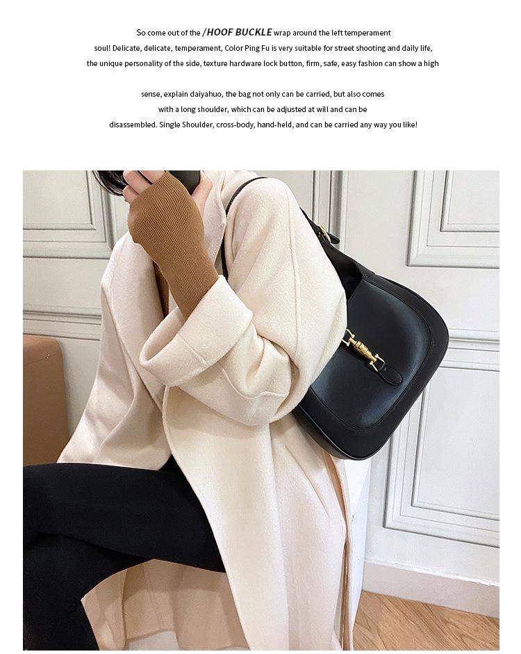 2025 Новый стиль Женская сумка на плечо из натуральной коровьей кожи - Повседневная, Простая, Стильная сумочка с замком.