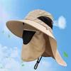 with Neck Cover Outdoor Fisherman Hat Wide Brim Anti UV Cap Casual Bucket Hat  Men Women