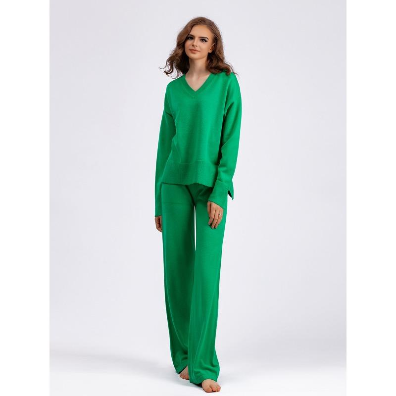 Autumn and Winter Women's Sweater Set Fashion Loose Casual Long-sleeved Sweater Pants Two-piece Set