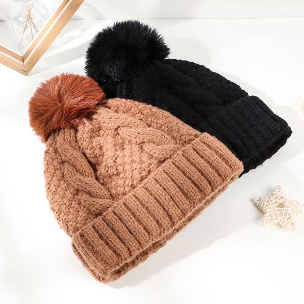 Outdoor Thickened Winter Hat Ear Protection Keep Warm Knitted Cap Plush Elastic Beanie Hats for Men Women
