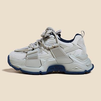 Модные легкие повседневные спортивные туфли для женщин, новые сетчатые дышащие толстые подошвы, кожаные повседневные спортивные туфли, размер 35-40