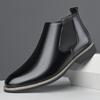 Fashion 2025 New Men's Slip On Chelsea Boots Casual Leather Ankle Boots Comfortable Men Loafers Handmade Mens Slip On Walking Shoes