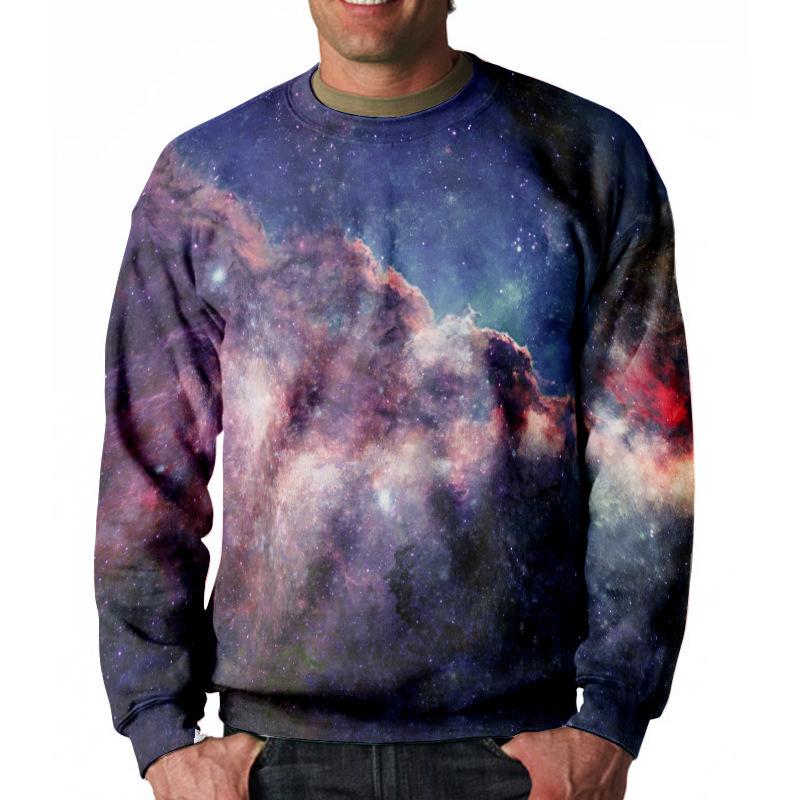 Мужская толстовка с капюшоном Starry Sky Graphic Pattern 3D Printed Top Long Sleeve Oversize Celebrity Neck Pullover Hip Hop Street Men's Clothing