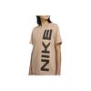 Loose Fit Round Neck Letter Print Short Sleeve T-Shirt Women Tops Beige FD2564-200
