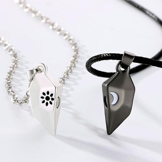 1 пара цепочек на ключицы, индивидуальные, парные магнитные кулоны в виде солнца и луны, парные ожерелья для пары, ювелирный аксессуар