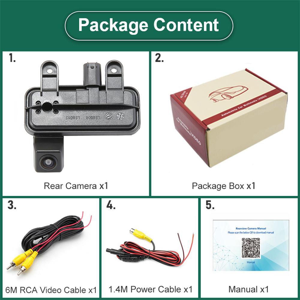 For 2010-15 Benz E200 E260 E300 Car AHD 1080P Reverse Backup Trunk Handle Camera