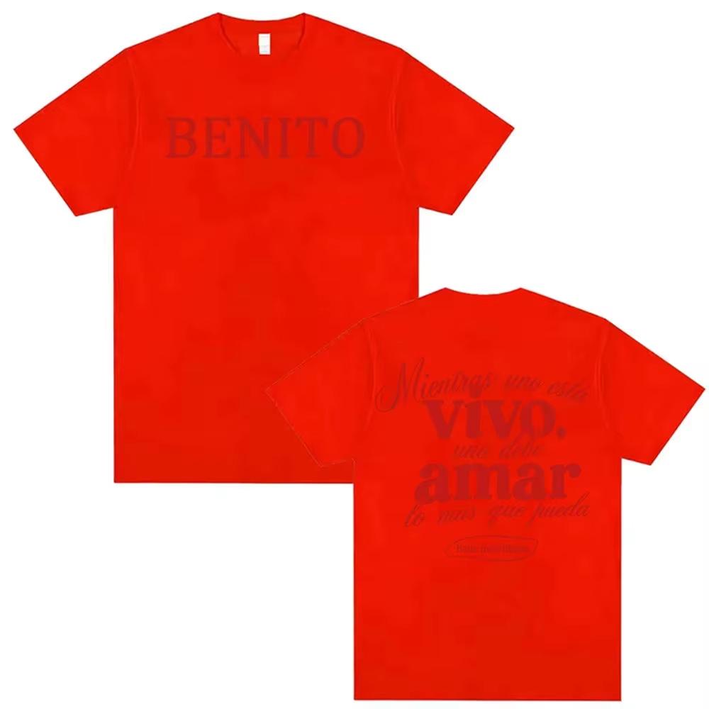 2026 Summer Fashion Trendy Tee Bad Bunny Baile Inolvidable Letters Print T-shirt Men Women Fashion Hip Hop Vintage T Shirts Y2K