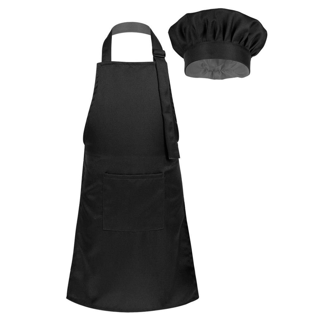 Детский регулируемый фартук и шляпа шеф-повара, кухонная форма для приготовления пищи, одежда для рисования, одежда для мальчиков и девочек, костюм шеф-повара
