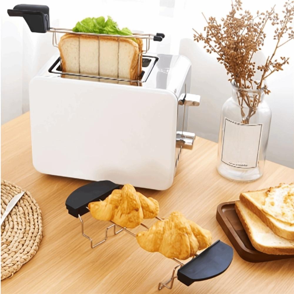 Stainless Steel Toaster Grill Rack Anti-scald Handle Sandwich Holder Toast Slice Holder Hotel