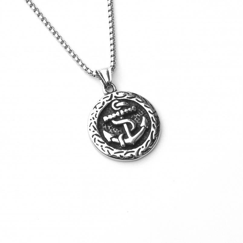 Титановый кулон в виде черепа с крыльями ангела, винтажное ожерелье из нержавеющей стали с крестом, аксессуары для мужчин и женщин