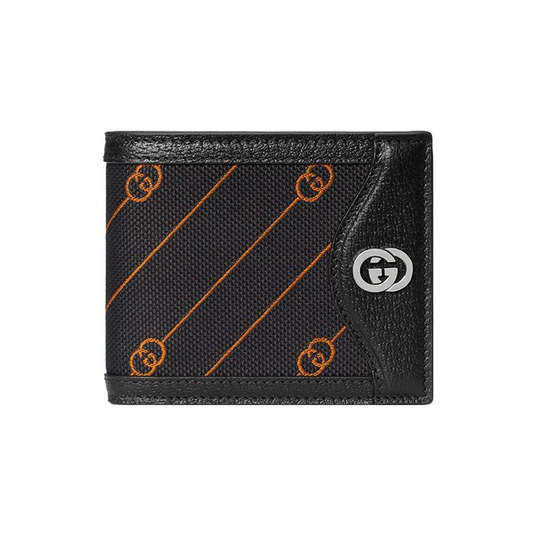 Gucci Мужской кошелек с клапаном и логотипом Double G, вплетающимся в дизайн, Черный 751882-FAB7D-1066