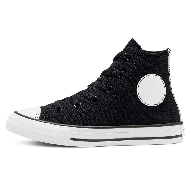 Converse Кеды Chuck Taylor All Star Удобные Высокие Детские Холщовые Черные Подростковые 668431C