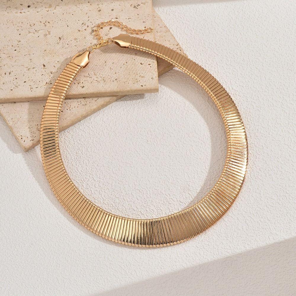 Metal Chain Snake Bone Chain Necklace Gold Exaggerated Collarbone Chain Women