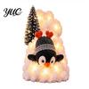 Adjustable Stair Railing Decorations Penguin Christmas Snow Decor, Lighted Staircase Decoration, Snowy Banister Winter Holiday Decor Display