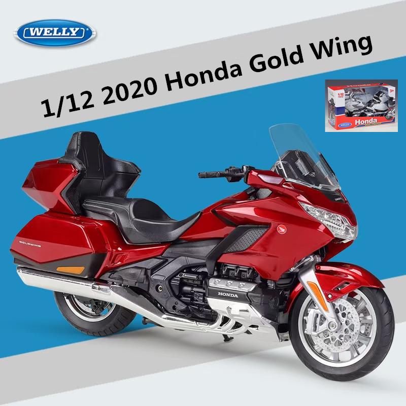 Масштаб 1/12 Welly 2020 Honda Gold Wing, литая под давлением модель мотоцикла, сверхмощный дорожный мотоцикл, коллекция игрушечных автомобилей из сплава, подарок для детей