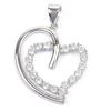 [Q9418] - Серебряный кулон "Любовь" серебристо-белый (родиевое покрытие) - 30х20 мм