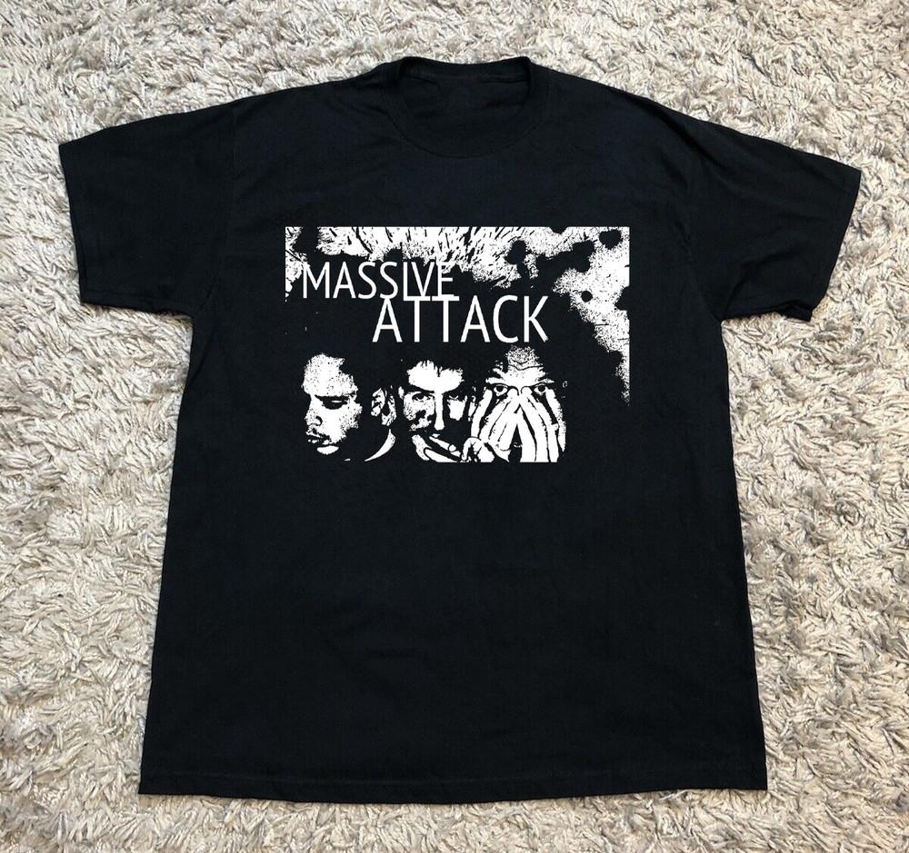 Коллекция Музыкальная группа Massive Attack Подарок Фанаты Черная Все размеры Футболка AE407 Унисекс Футболка