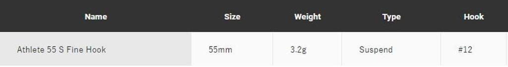 Jackson Приманка-подвеска Athlete 55S FH с тонким крючком NA2 (9942)