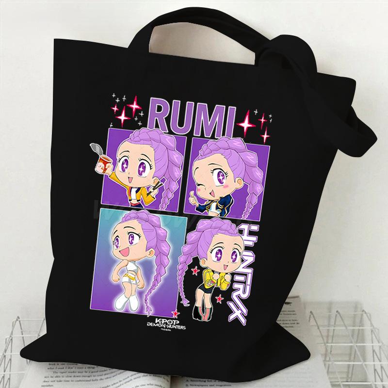 Animation Cartoon Printing Student Daily Versatile Shoulder Bag Large Capacity Portable Canvas Bag