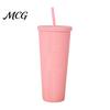 Diamond Inlaid Cup Plastic Water Bottle, with Straw And Lid, Reusable Cold Drink Tumbler, Sequin Effect Wide Mouth Travel Mug, for Home Office