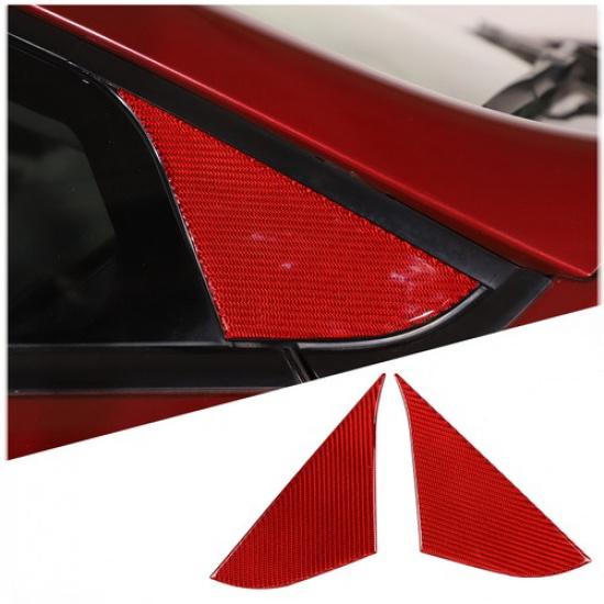 Red Carbon A-pillar Triangular Sticker Trim For Mitsubishi ECLIPSE 2006-2011