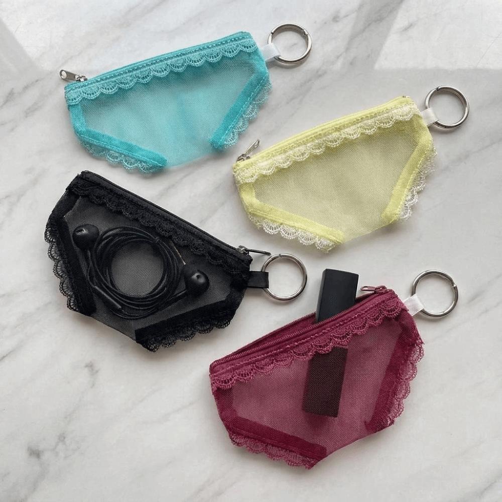 Mesh Briefs Shape Cosmetic Bag Clear Makeup Storage Pouch Creative Mesh Toiletry Bag Jewelry