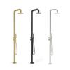 Freestanding Two-Function Brushed Stainless Steel Outdoor Shower Head for Beach and Garden