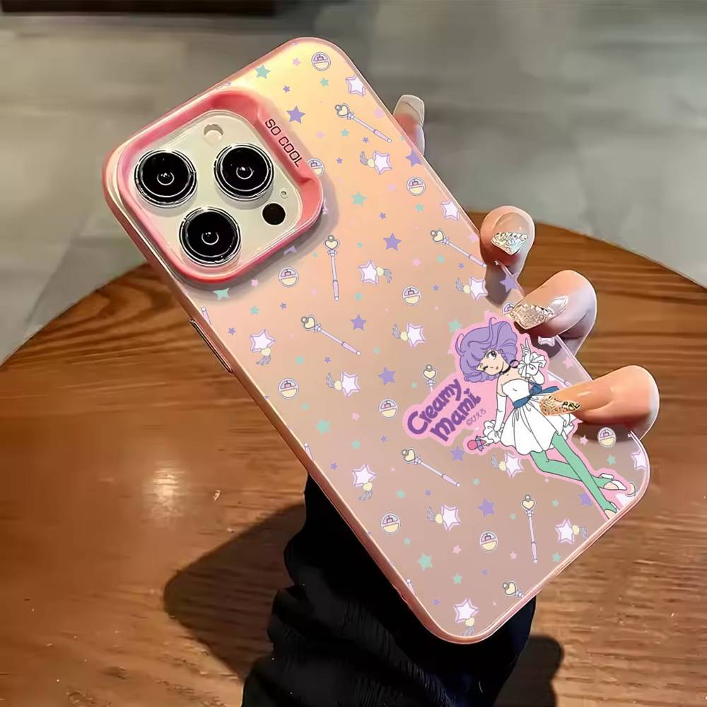 M-Волшебная Ангел Кремовая M-Мами Чехол для Телефона Для iPhone 17,16,15,14,13,12,11,Pro Max,Plus Конфетный Серебряный Чехол