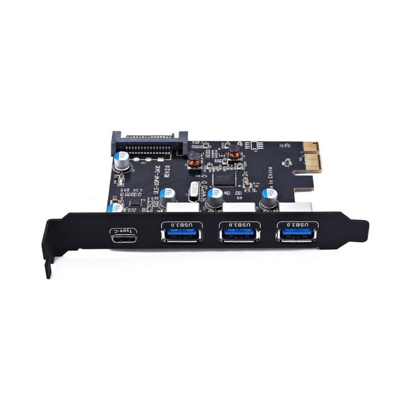 4-портовая PCI-E на 1x Type-C 3x Type-A USB3.0 4-портовая PCI-Express гостевая карта с внутренним 19-контактным разъемом