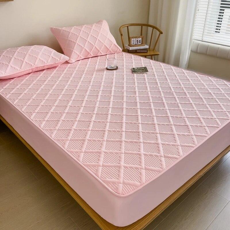 Хлопковый утолщенный наматрасник, антибактериальный, против клещей, простыня, постельное белье для двуспального размера King Queen, наматрасник