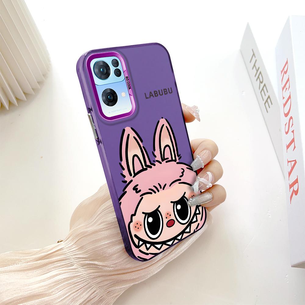 Окрашенный узор, цветной серебристый, двухсторонний, жесткий, противоударный чехол для телефона с защитой от падений для OnePlus OPPO Reno Realme