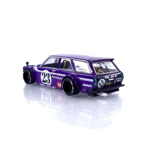 Datsun Kaido 510 Wagon Carbon Fiber V1 Purple, Kaido House 1/64 Diecast Model Car, True Scale Miniature, KHMG062