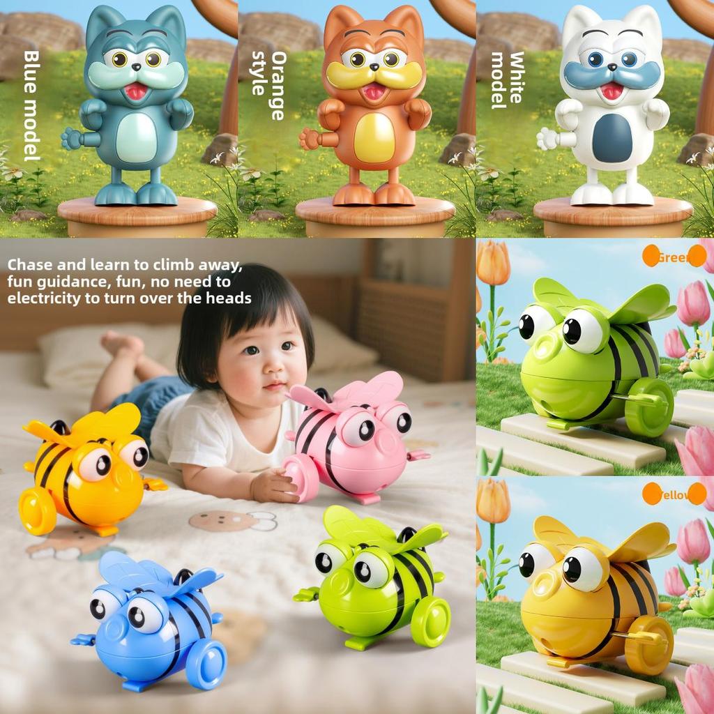 Детская механическая каталка-пчелка из пластика для ползающих малышей в возрасте от 6 до 9 месяцев