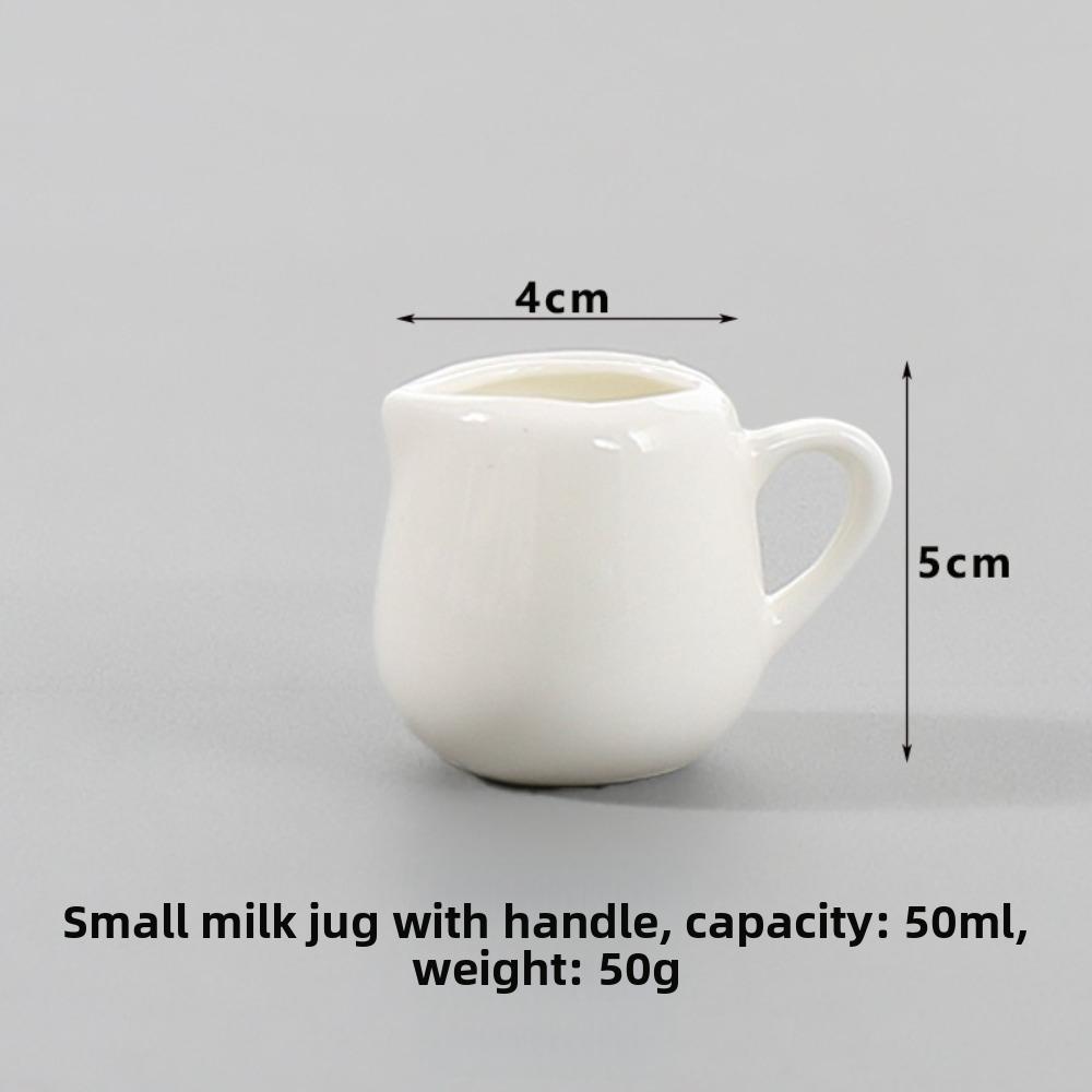 1pc Single Unit Ceramics Creamer Container White Color Ceramics Cup Pitcher Tableware Use