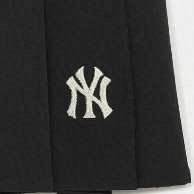 MLB Однотонная с вышитым логотипом Преппи Плиссированная юбка Женские юбки Черная 3FSKG0134-50BKS
