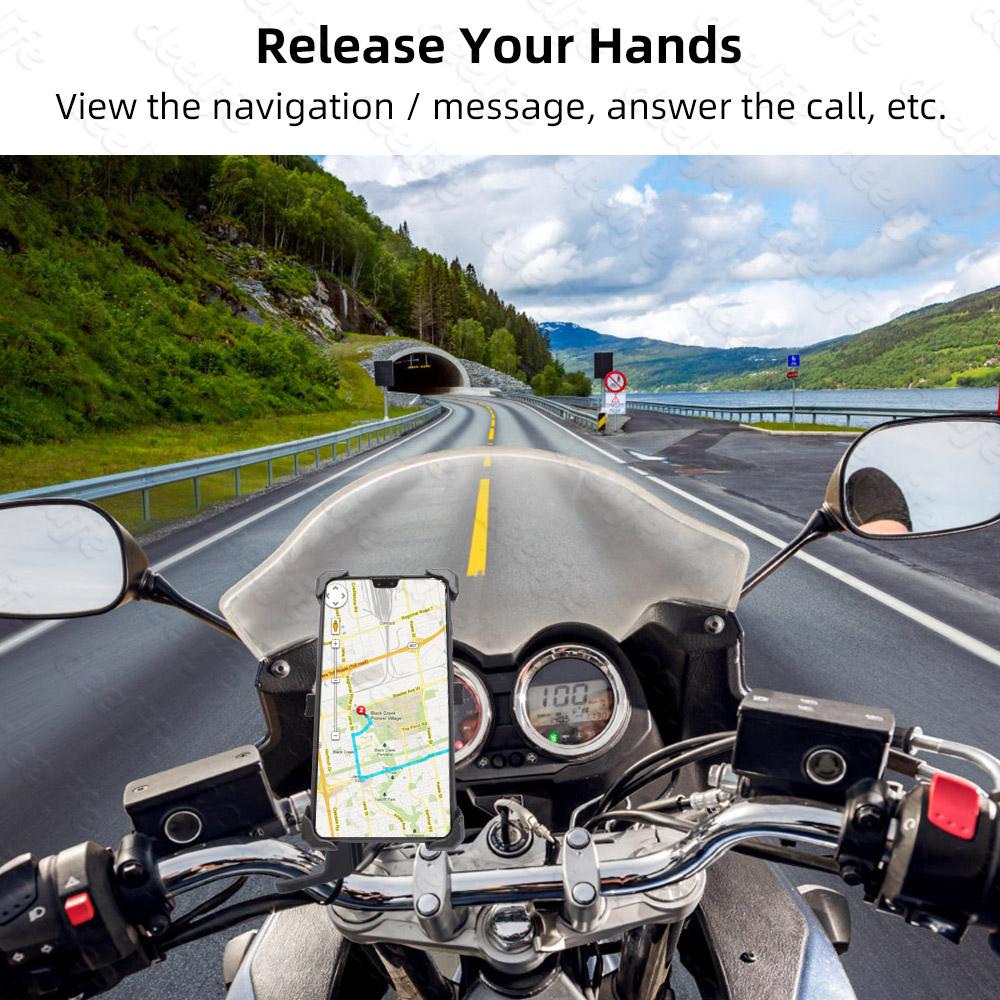 Motorcycle Mobile Phone Holder with USB/Wireless Charger Water Repellent Cell Mobile Phone Support for Moto Bike Bicycle