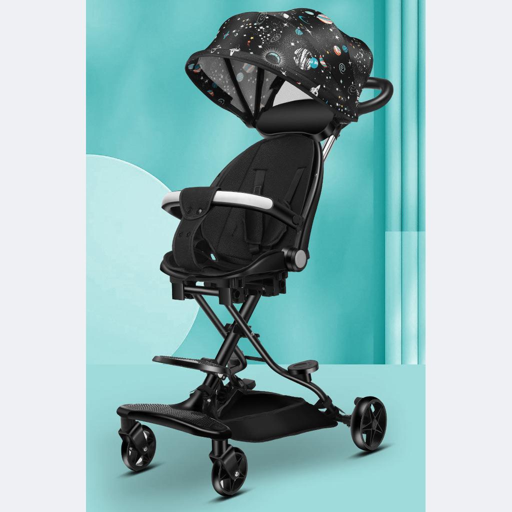 Baby Stroller Child Infant Two-way Reclining Trolley 1-6 Years Old Lightweight Foldable Trolley